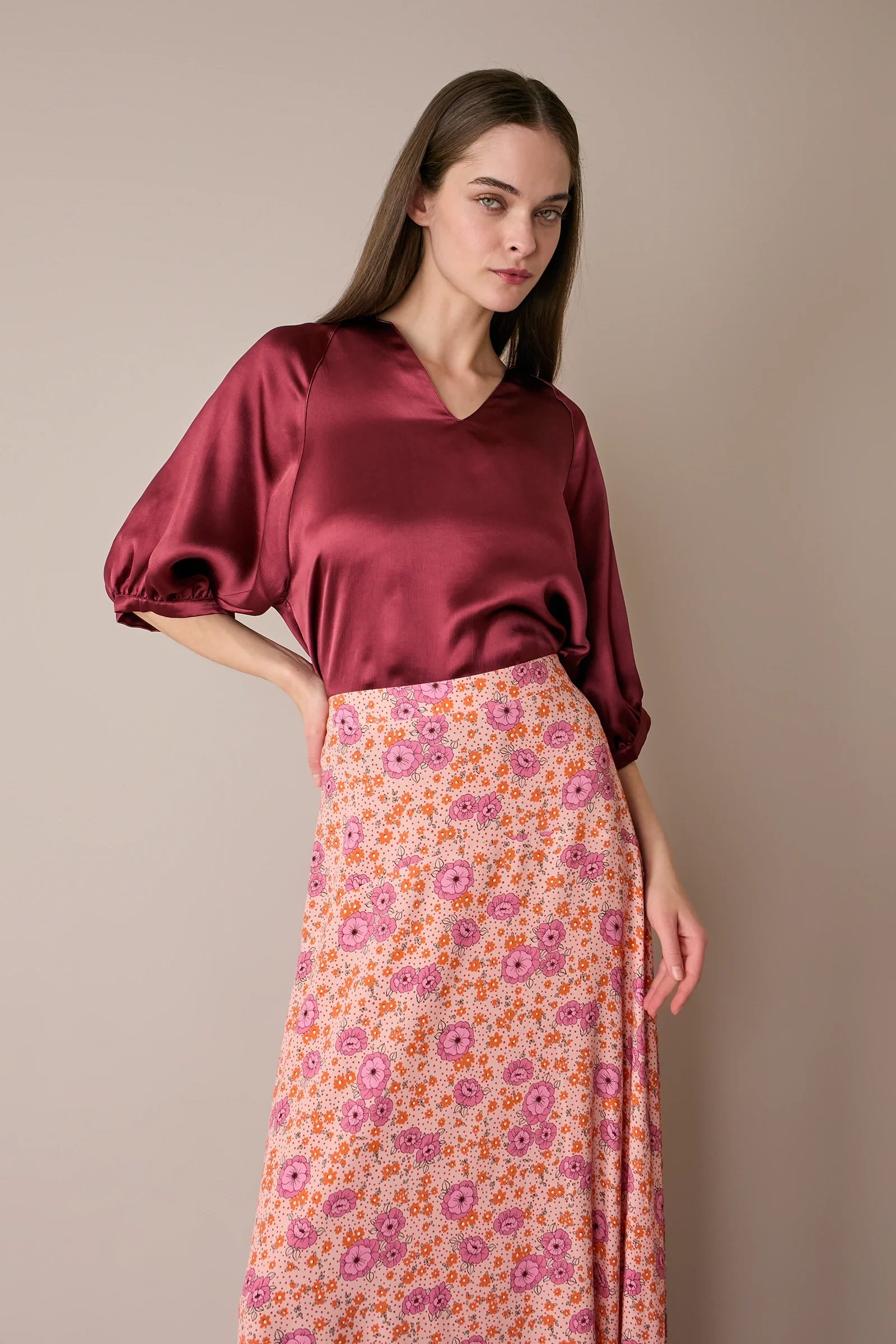 Blusa in raso operato - Image 7