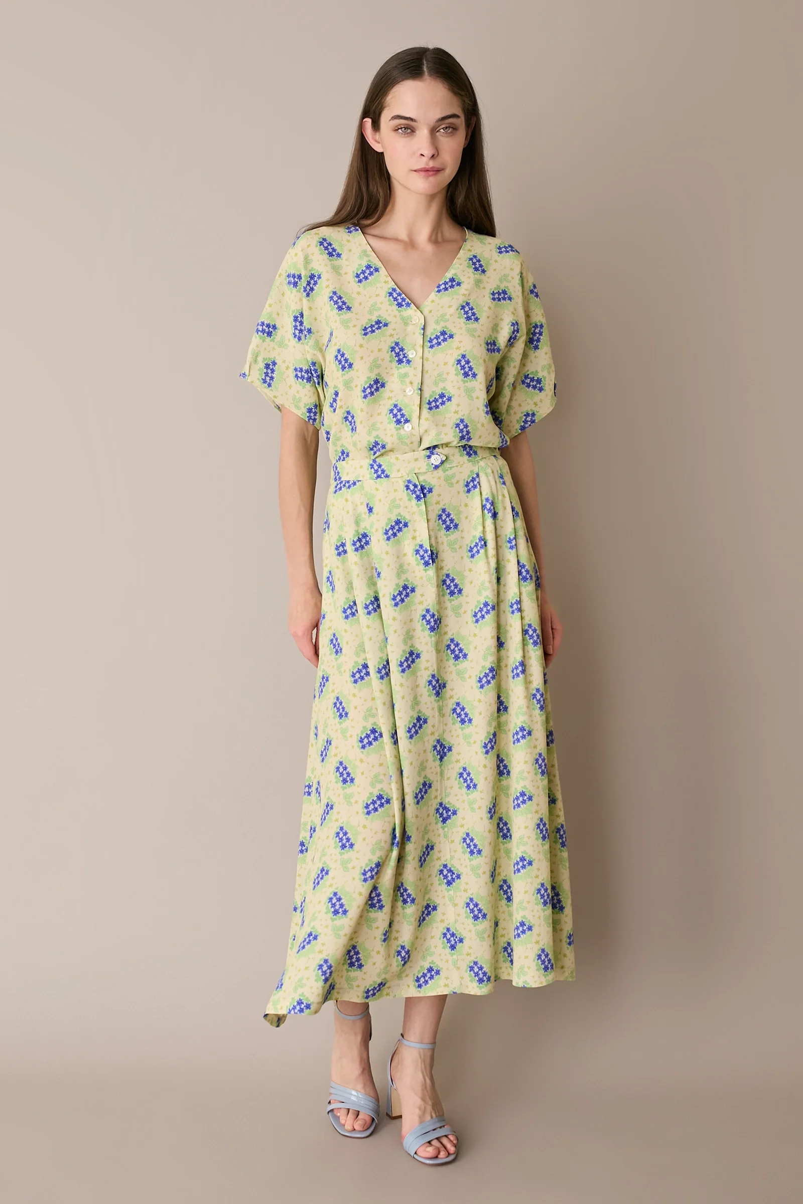 Camicia a fiori con maniche kimono - Image 3