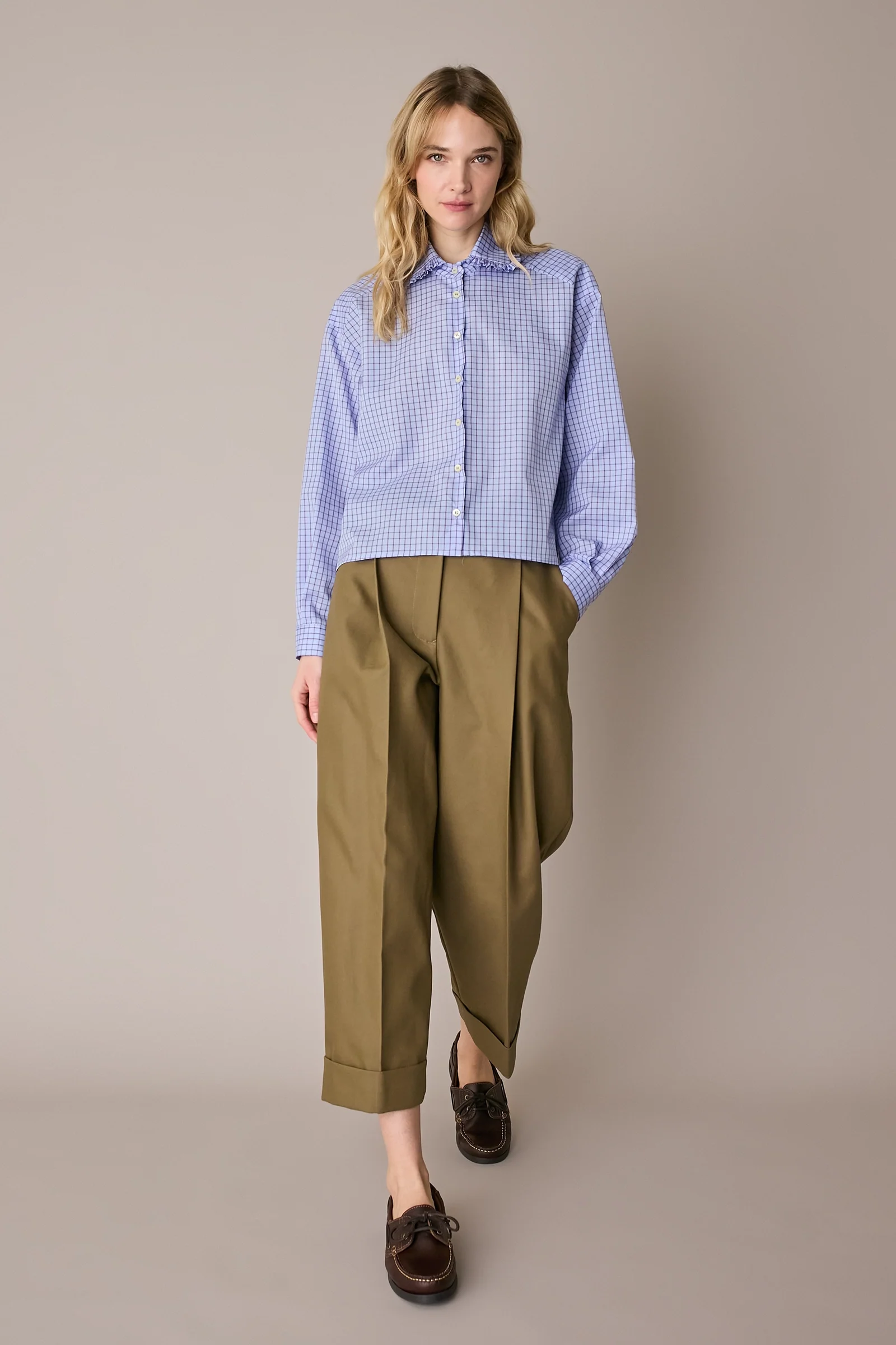 Camicia boxy con colletto volant - Image 3