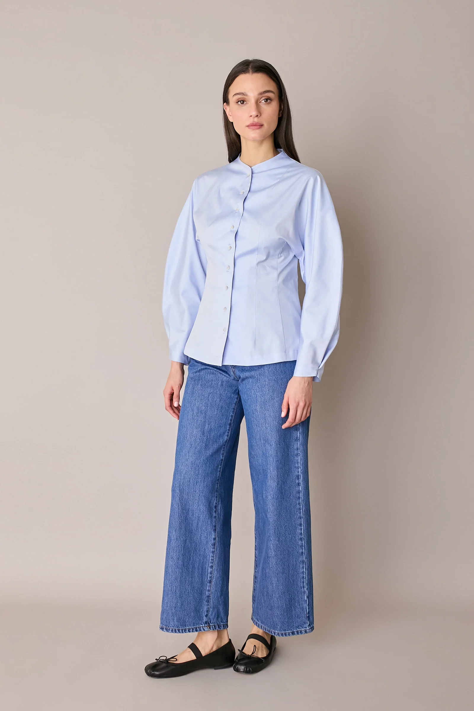Camicia in cotone con maniche scultoree - Image 6