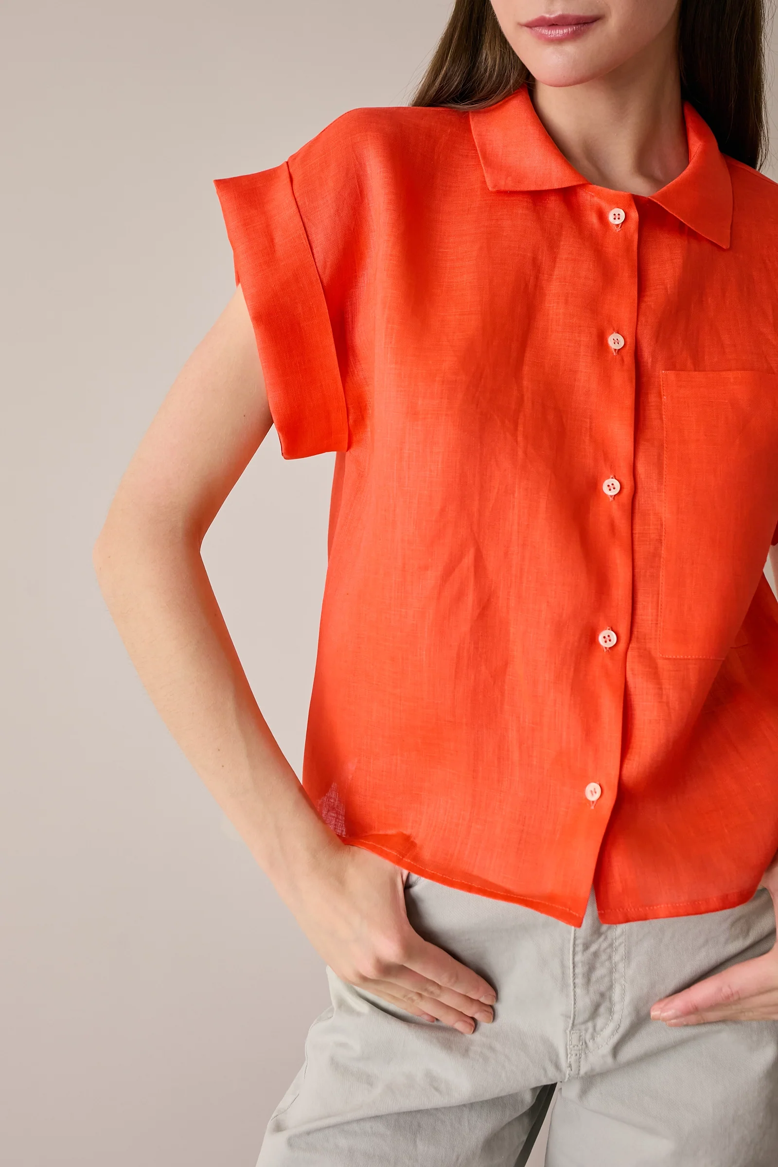 Camicia in lino con taschino - Image 14