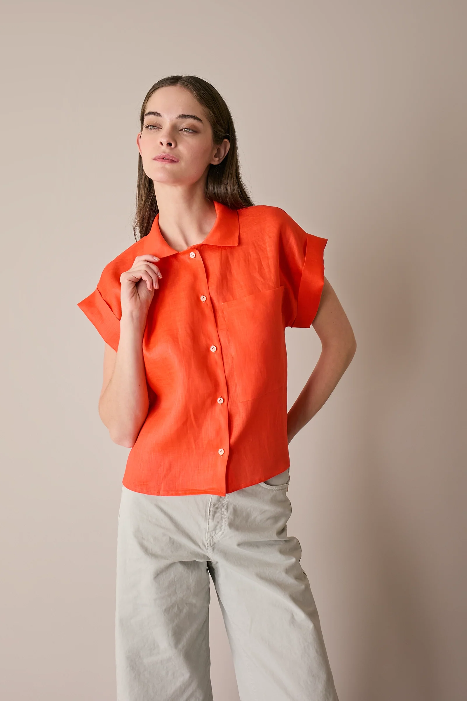 Camicia in lino con taschino - Image 16