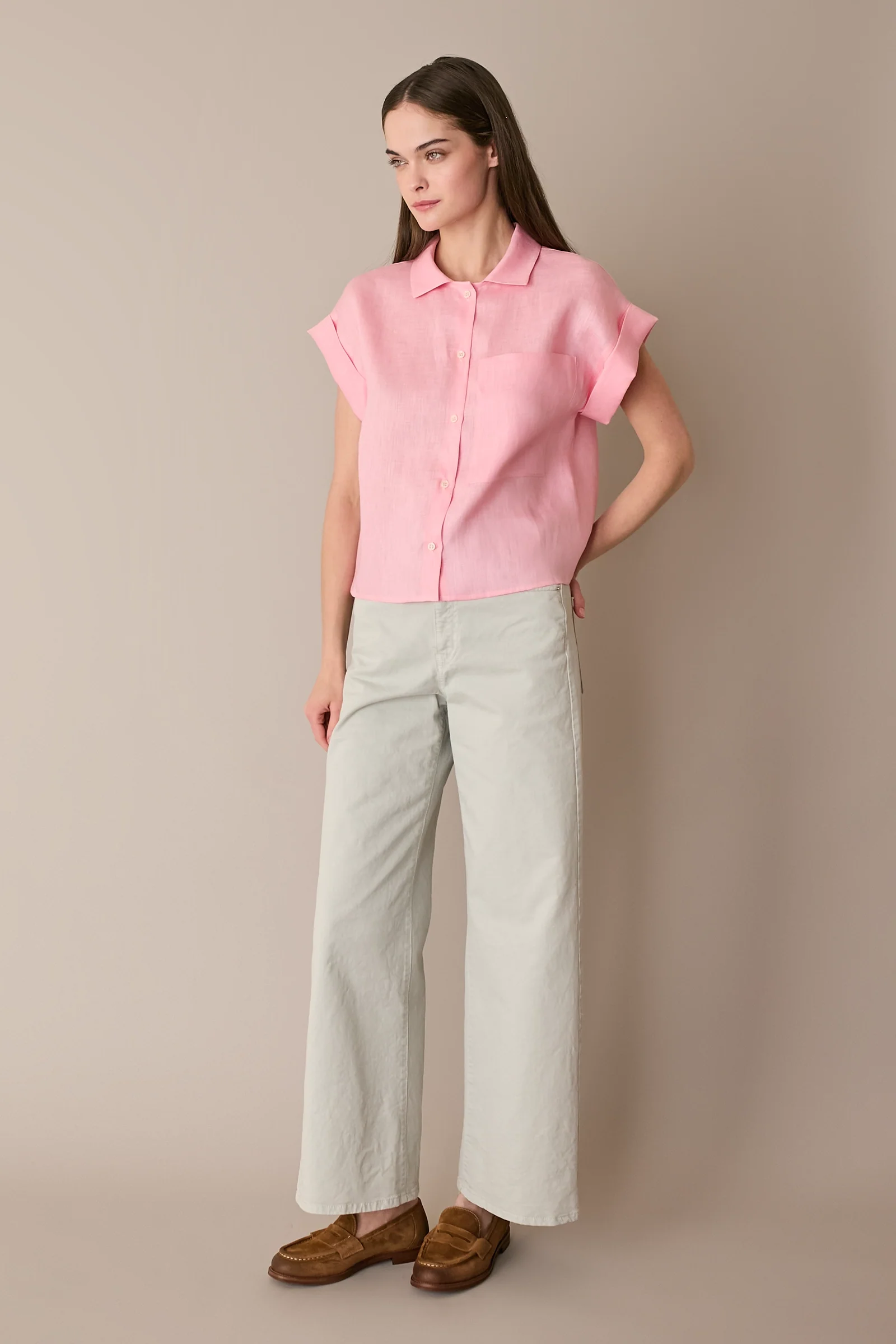 Camicia in lino con taschino - Image 22