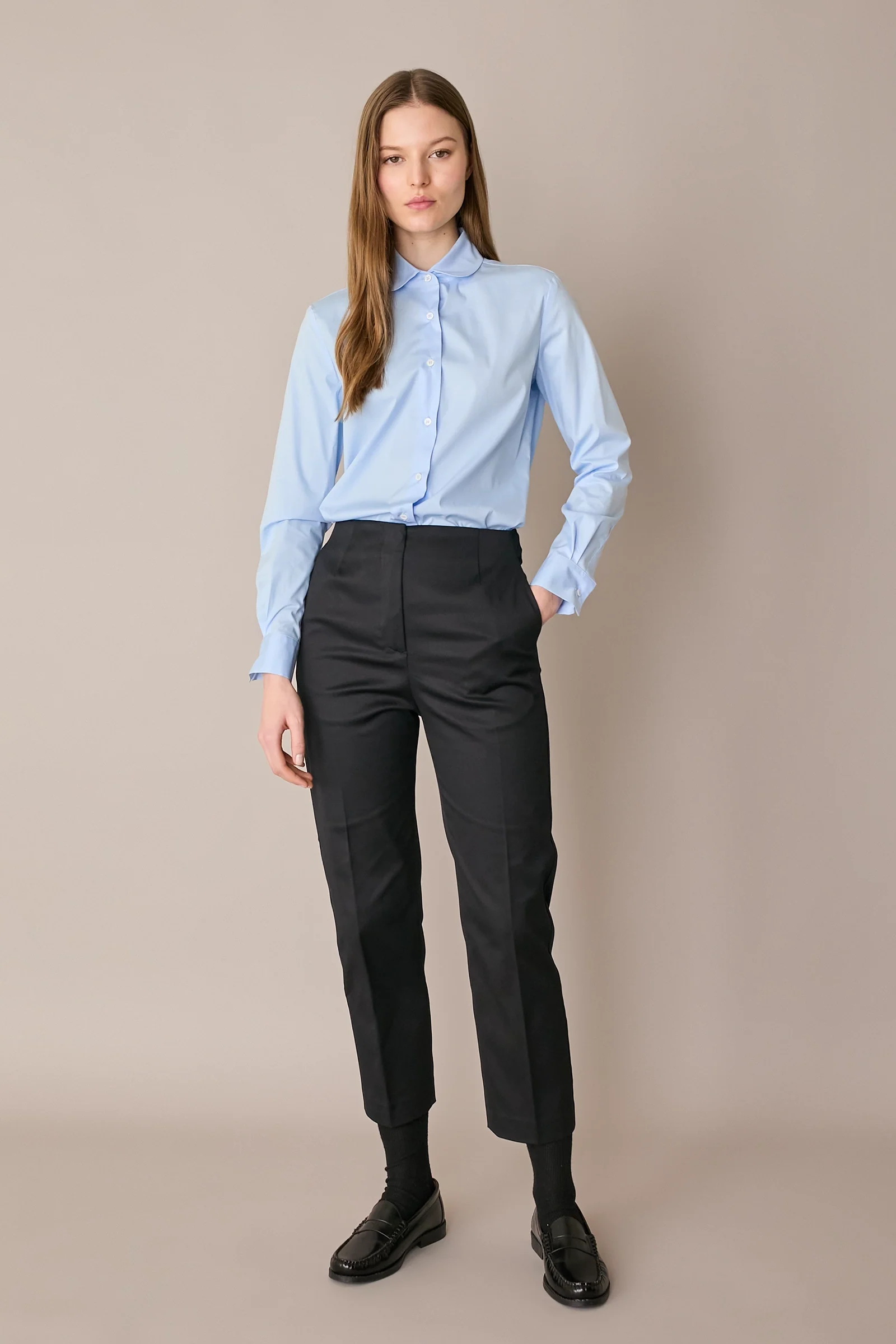 Camicia con colletto stondato - Image 7
