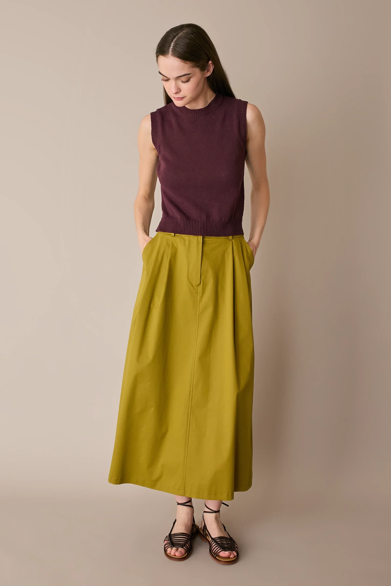 Gonna in cotone con pinces - Image 11