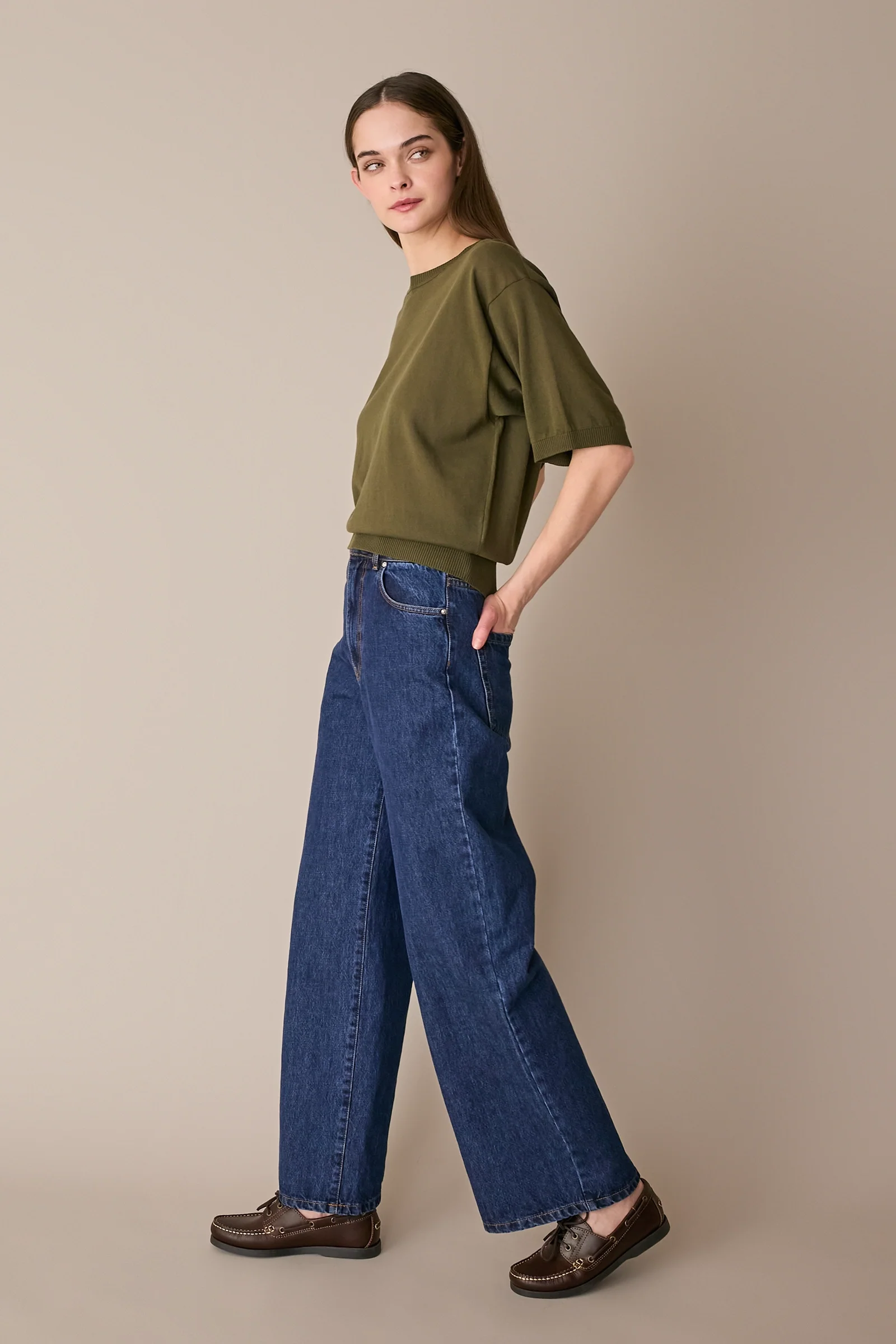 Maglia girocollo in cotone a mezze maniche - Image 3