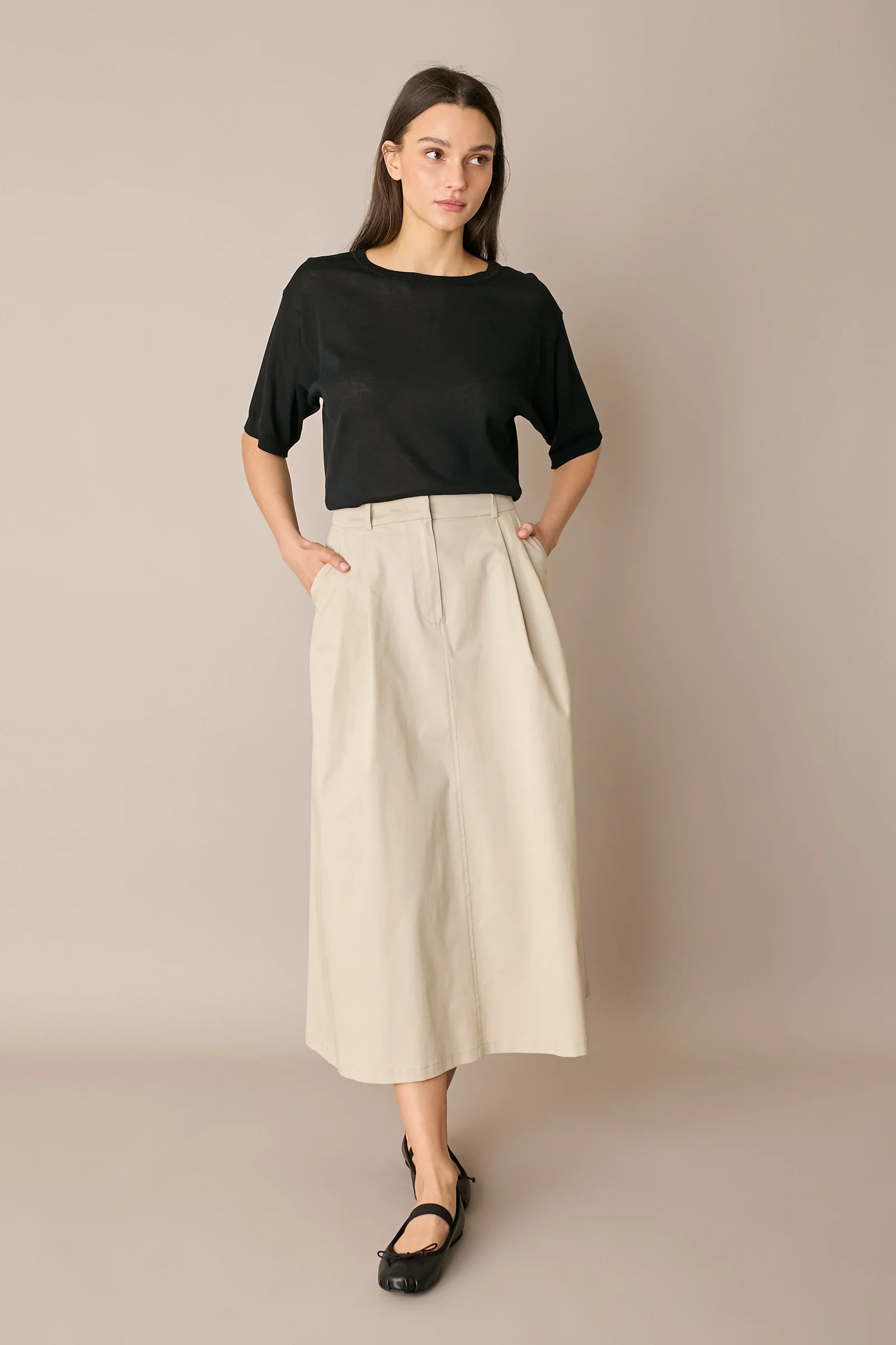 Maglia girocollo in cotone a mezze maniche - Image 6