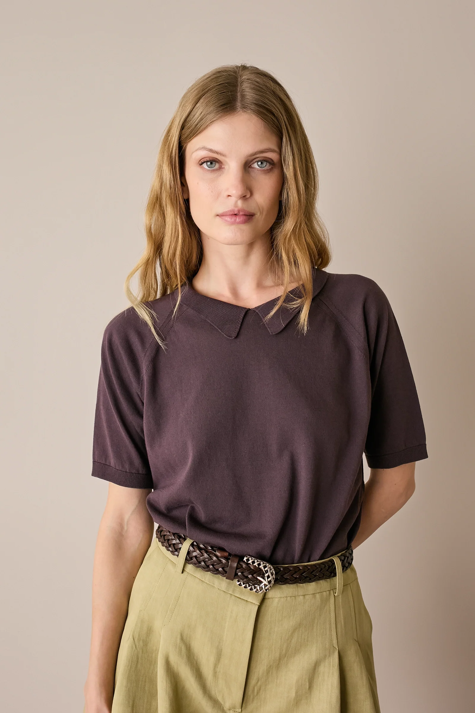 Maglia in cotone con colletto - Image 2