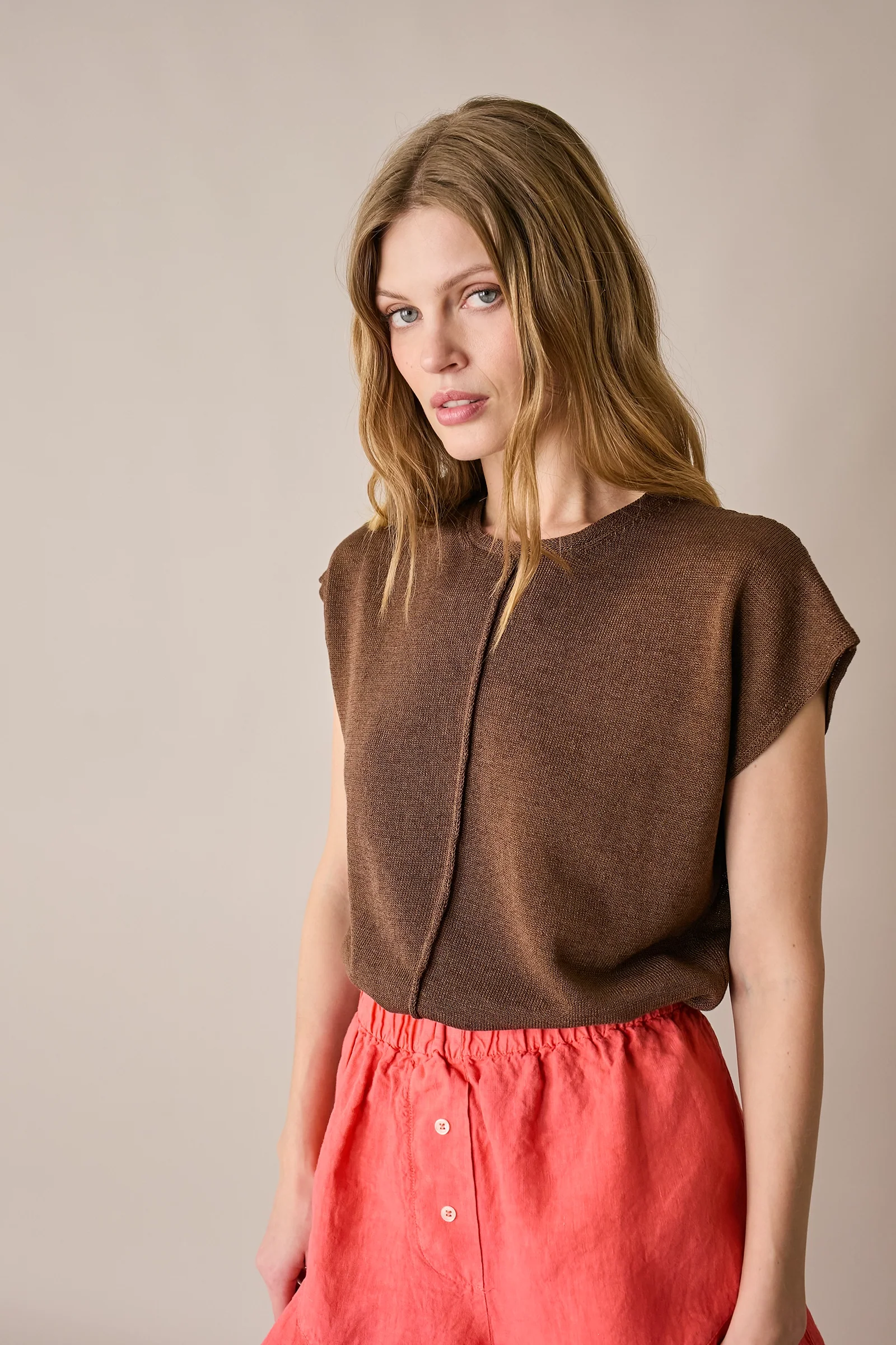 Maglia in lino e cotone con maniche kimono - Image 10