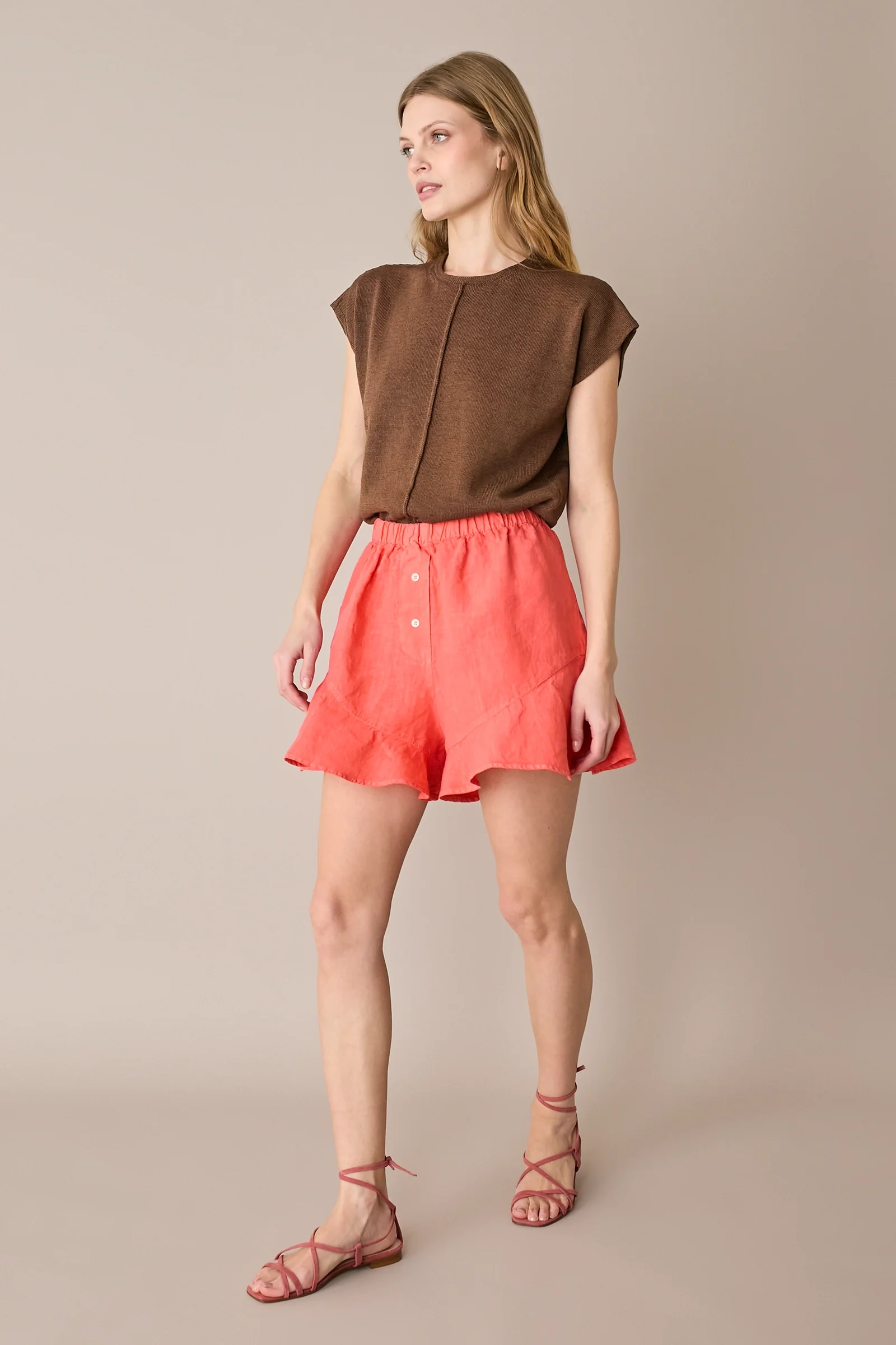 Maglia in lino e cotone con maniche kimono - Image 11