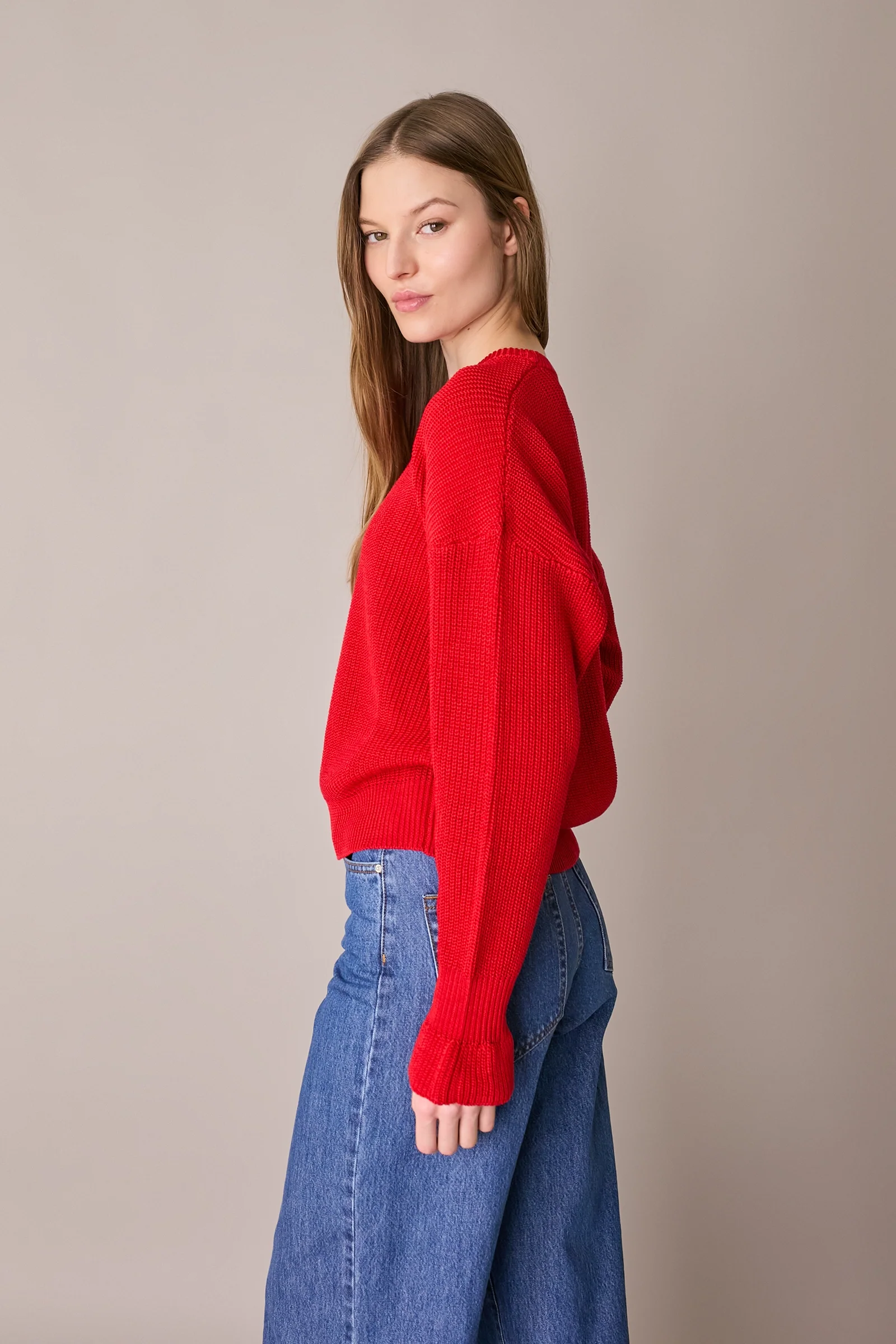 Maglia punto pannocchia con polsini volant - Image 10