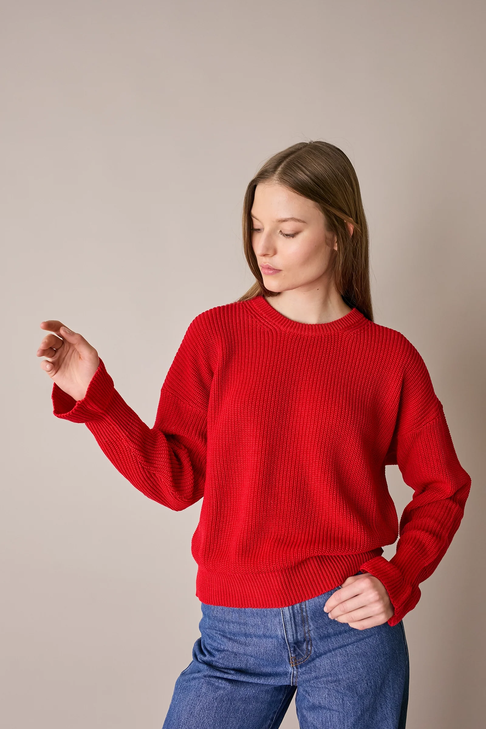 Maglia punto pannocchia con polsini volant - Image 6