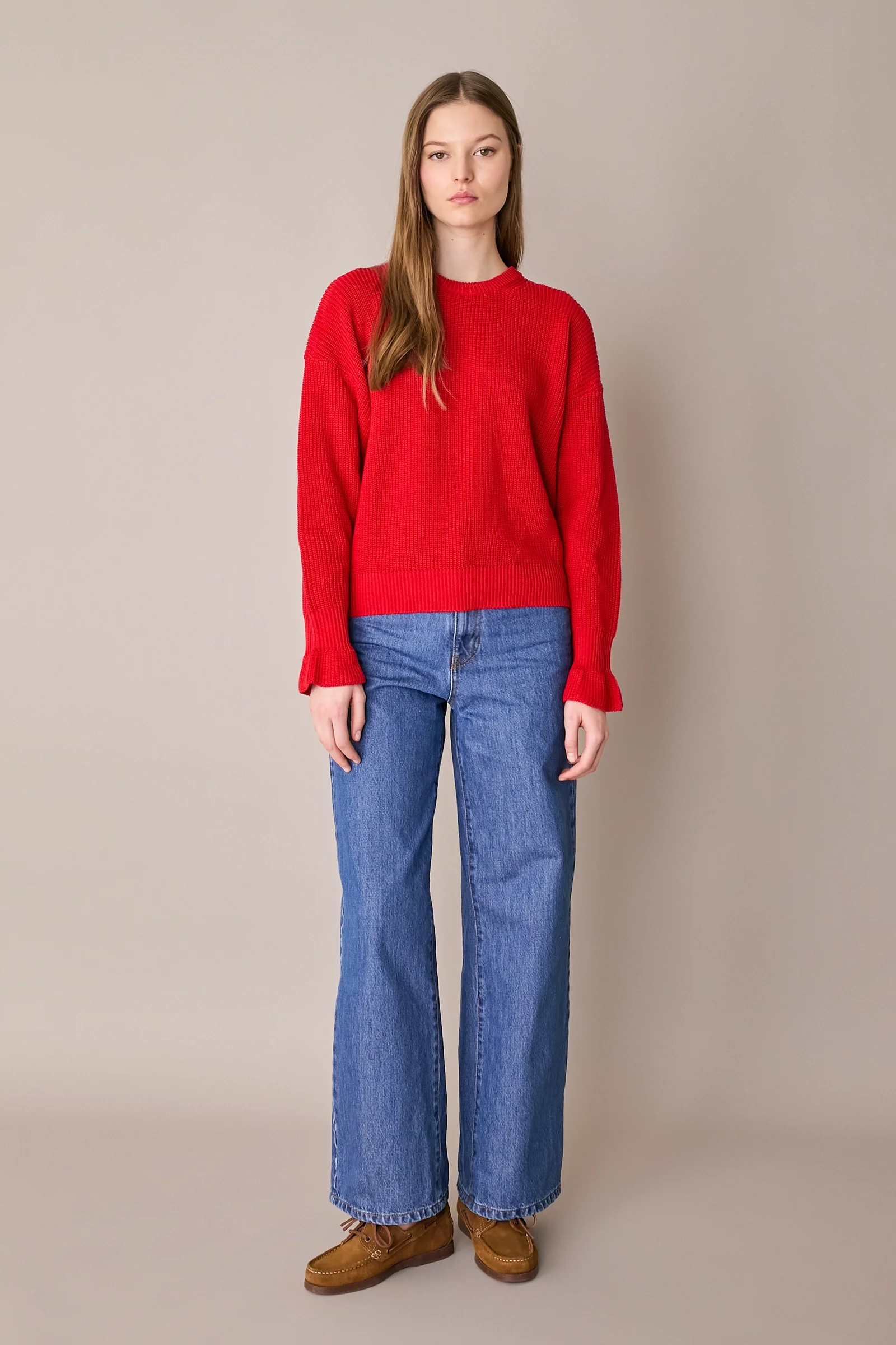 Maglia punto pannocchia con polsini volant - Image 7