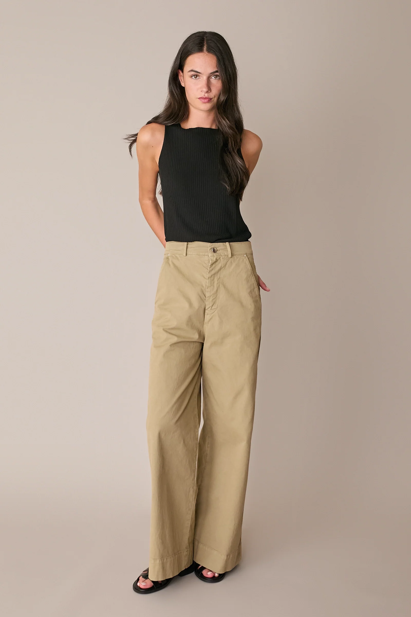 Pantaloni in cotone a gamba dritta - Image 3