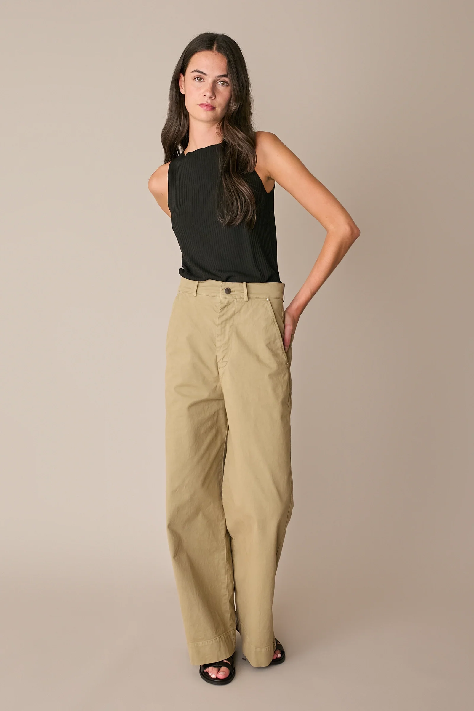 Pantaloni in cotone a gamba dritta - Image 4