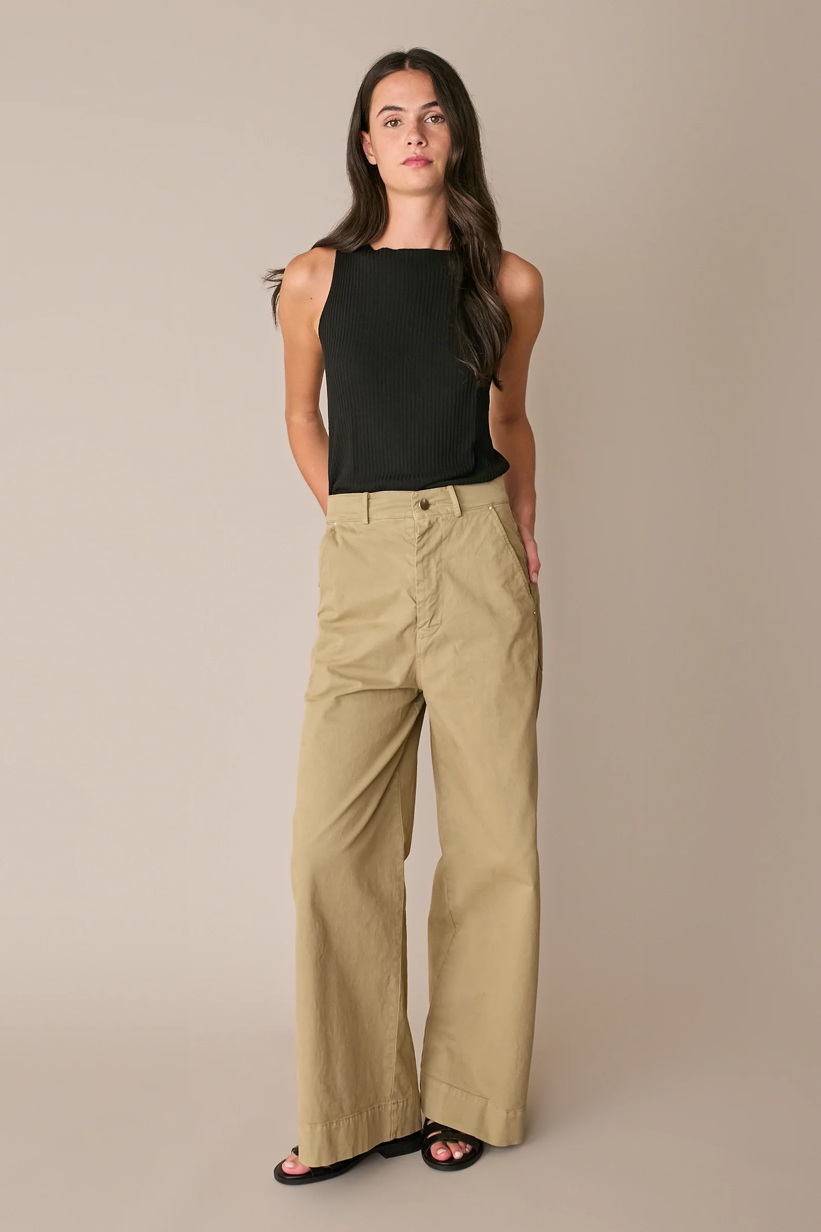 Pantaloni in cotone a gamba dritta - Image 5
