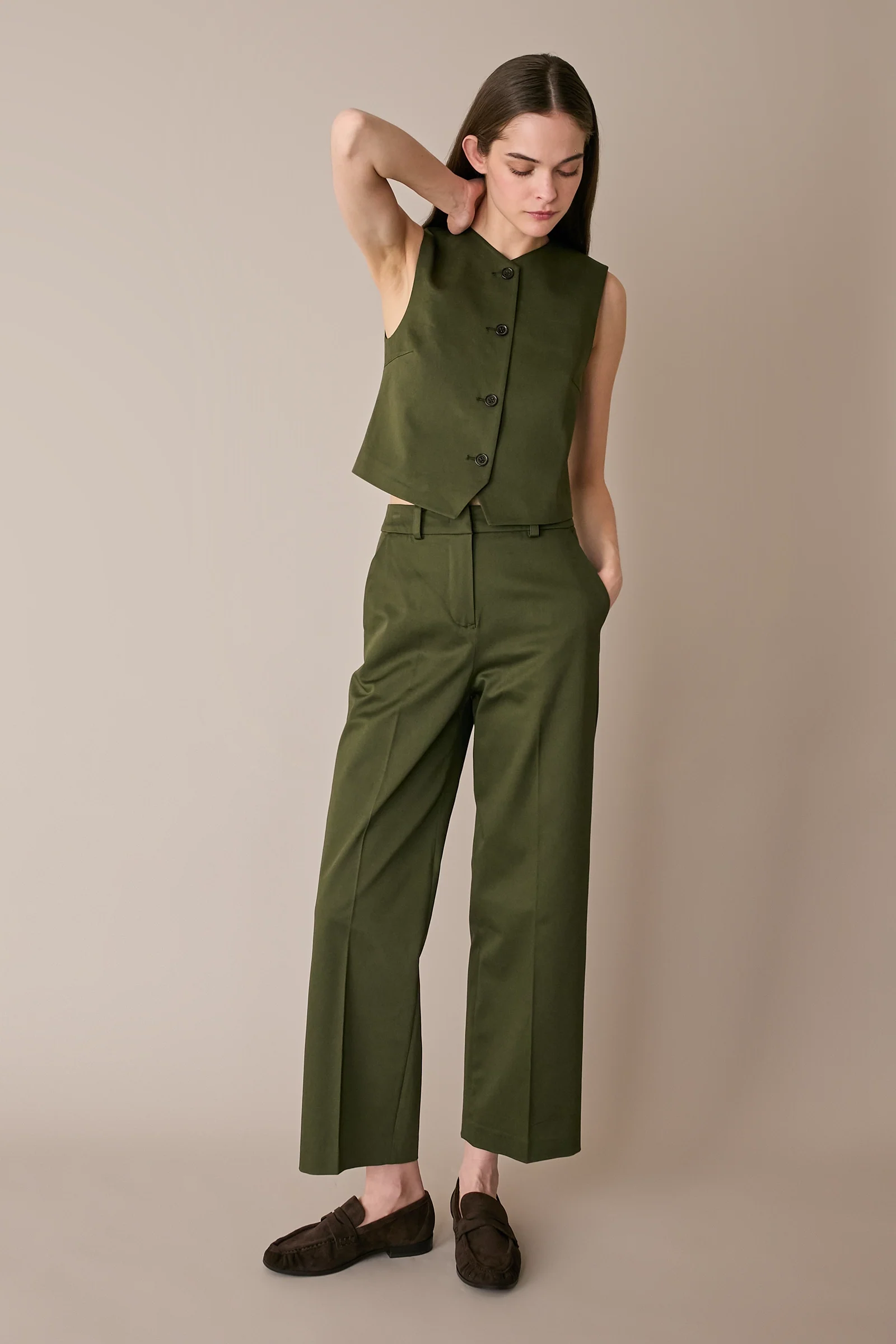 Pantaloni in cotone con cintura - Image 10
