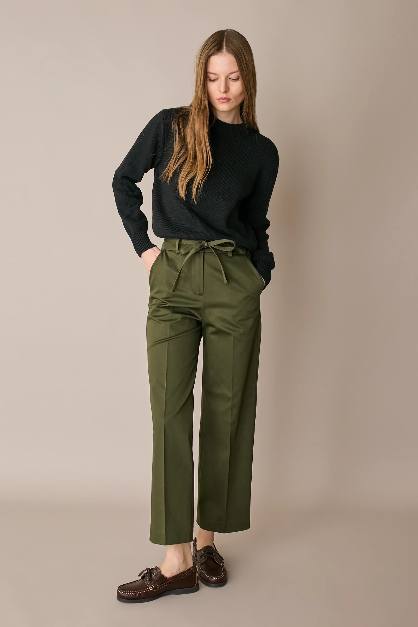Pantaloni in cotone con cintura - Image 13
