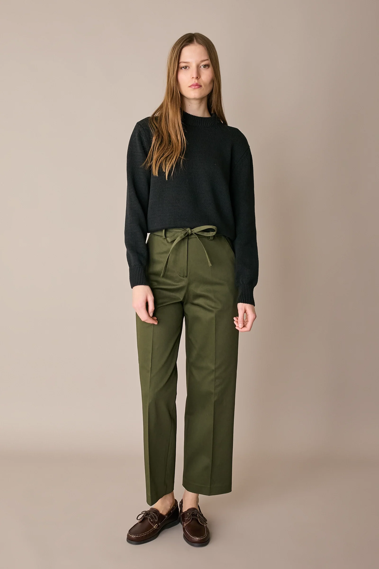 Pantaloni in cotone con cintura - Image 14