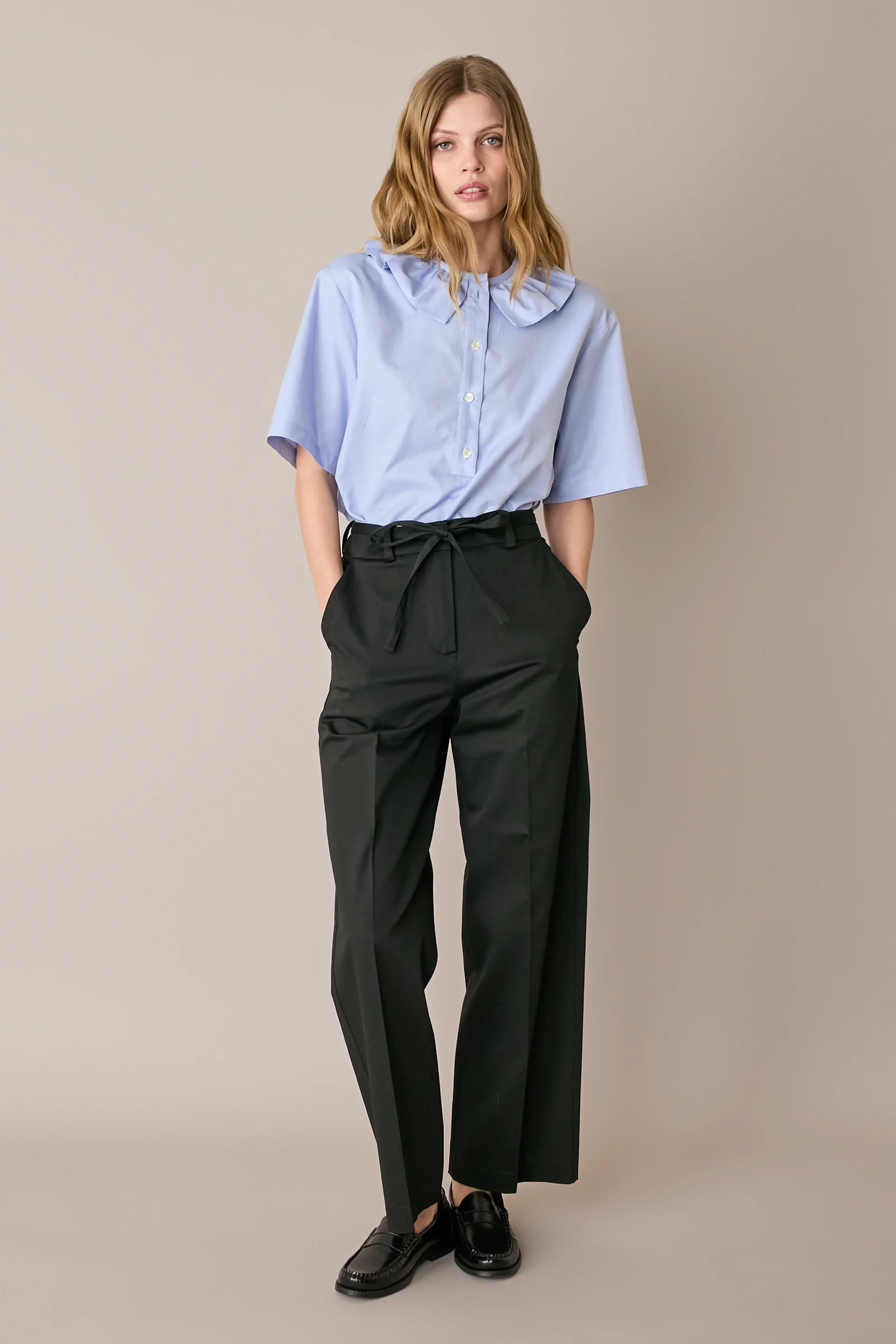 Pantaloni in cotone con cintura - Image 21