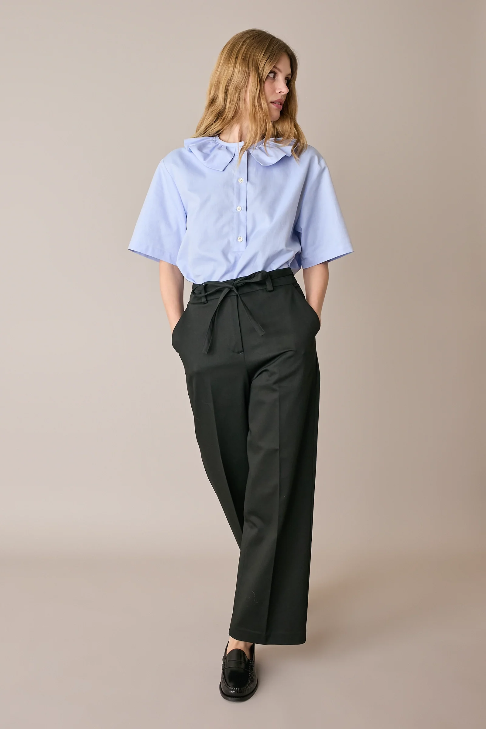 Pantaloni in cotone con cintura - Image 23