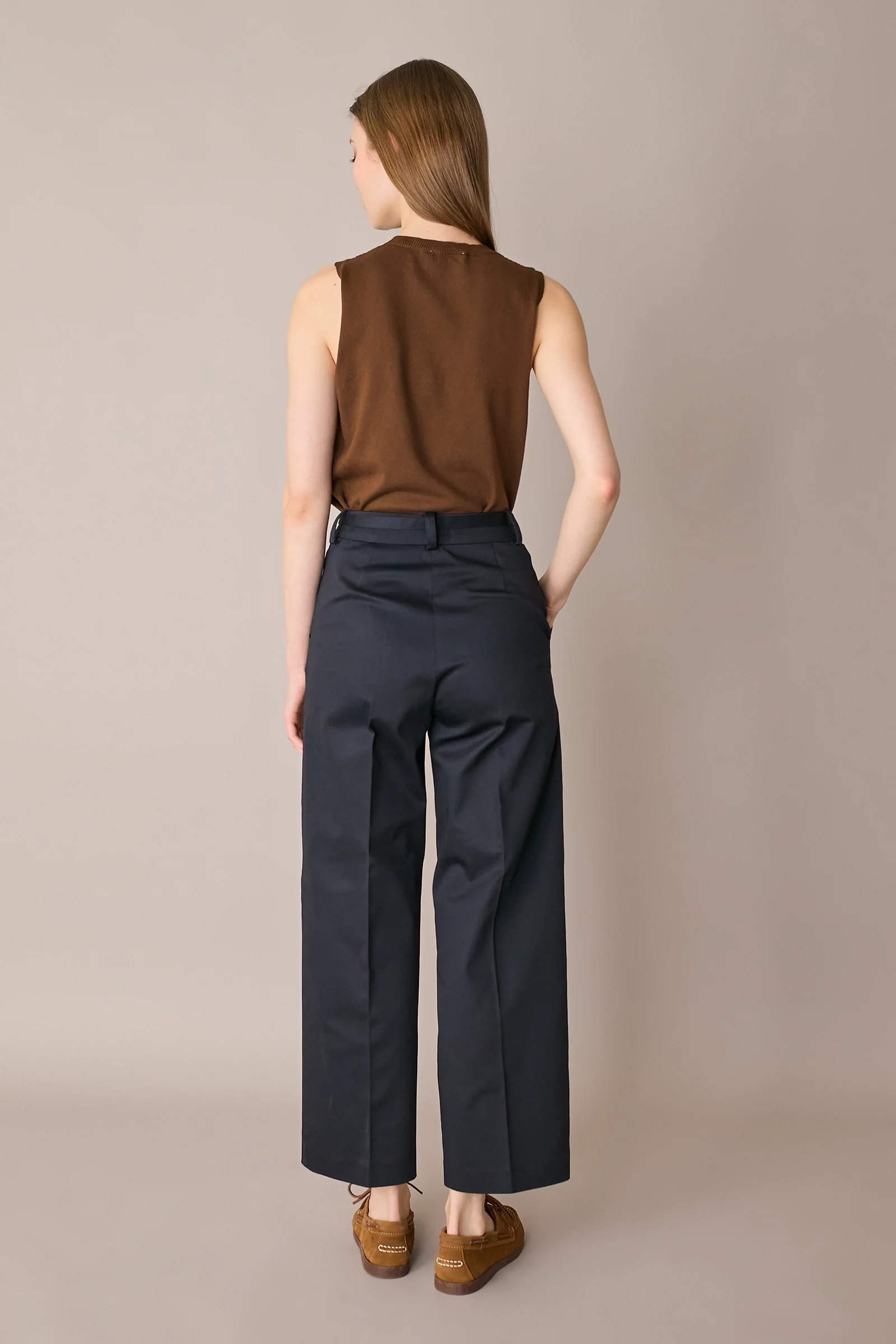 Pantaloni in cotone con cintura - Image 7