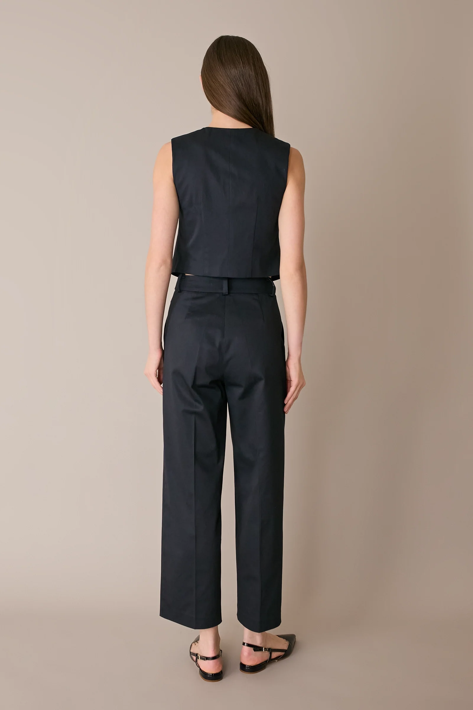 Pantaloni in cotone con cintura - Image 8
