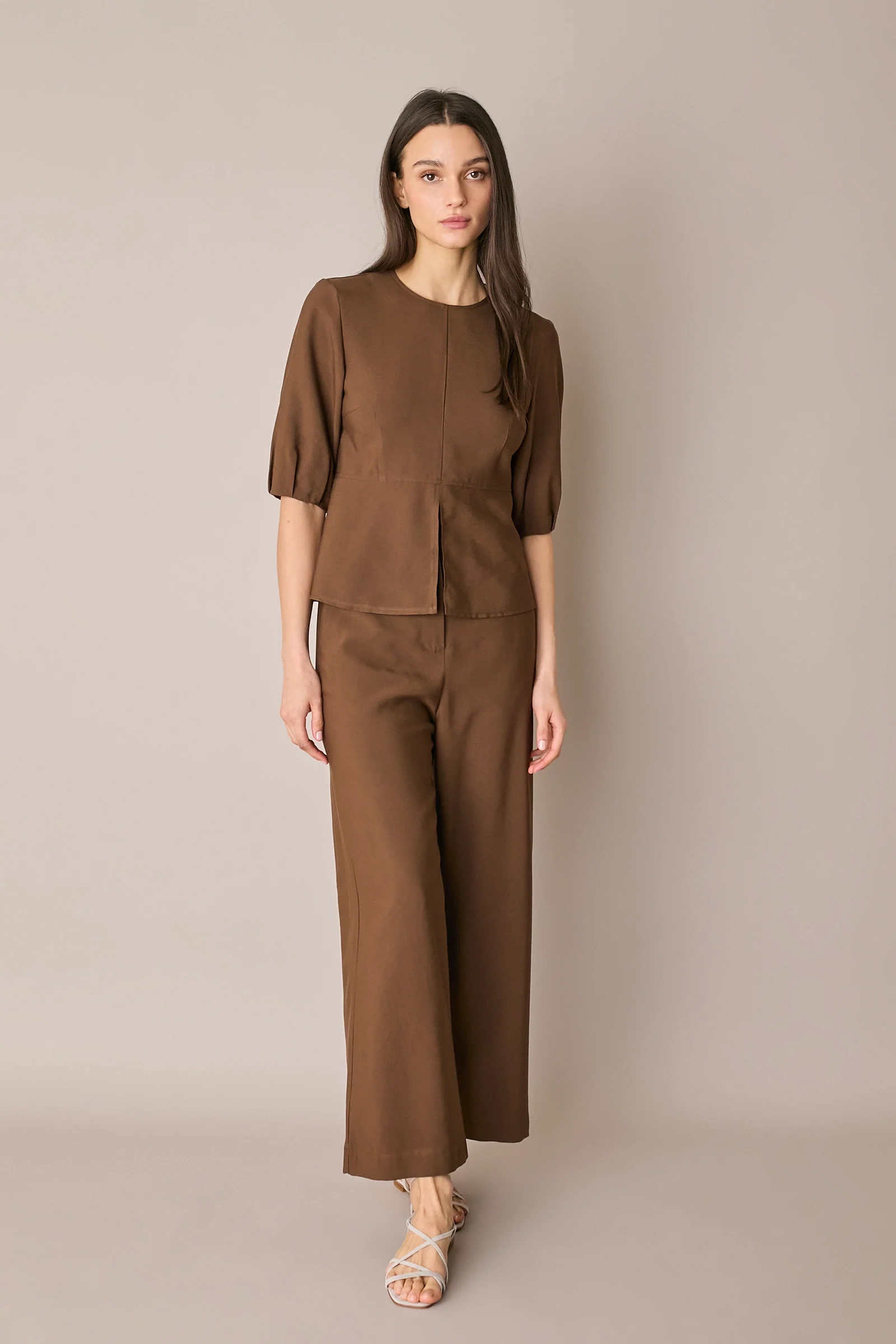 Pantaloni fluidi con elastico in vita - Image 3