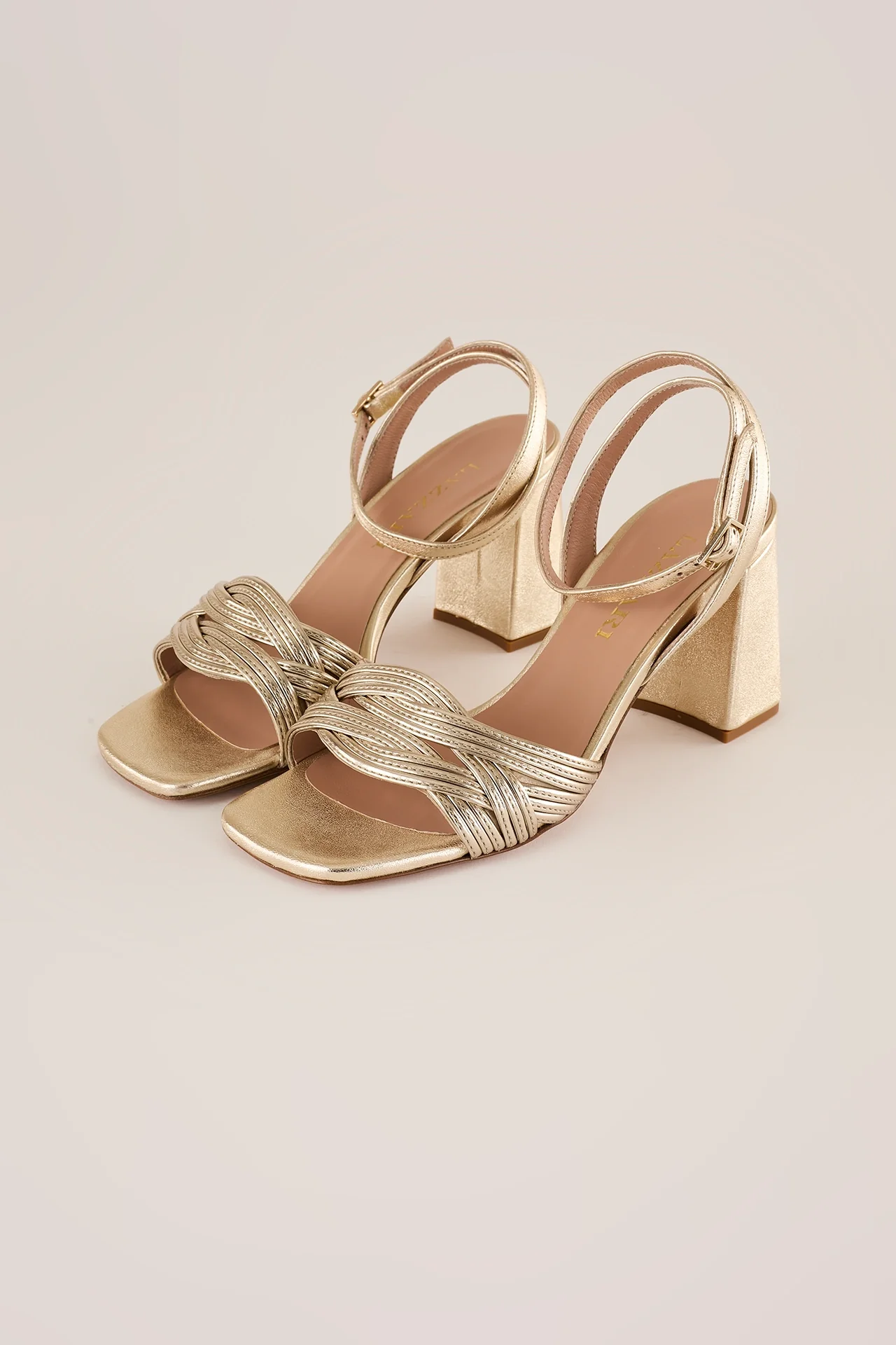 Sandali intrecciati metalizzati tacco 7 cm - Image 3