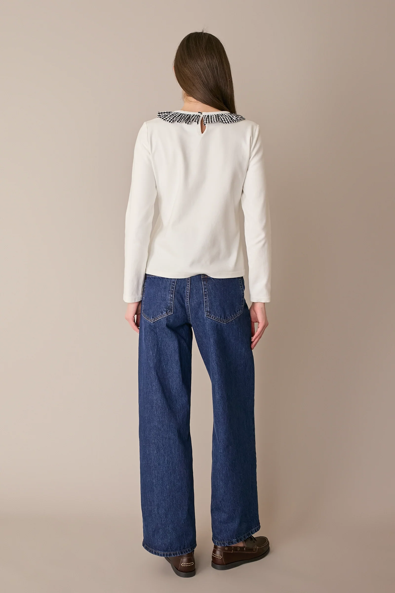 T-shirt a maniche lunghe con colletto volant - Image 7