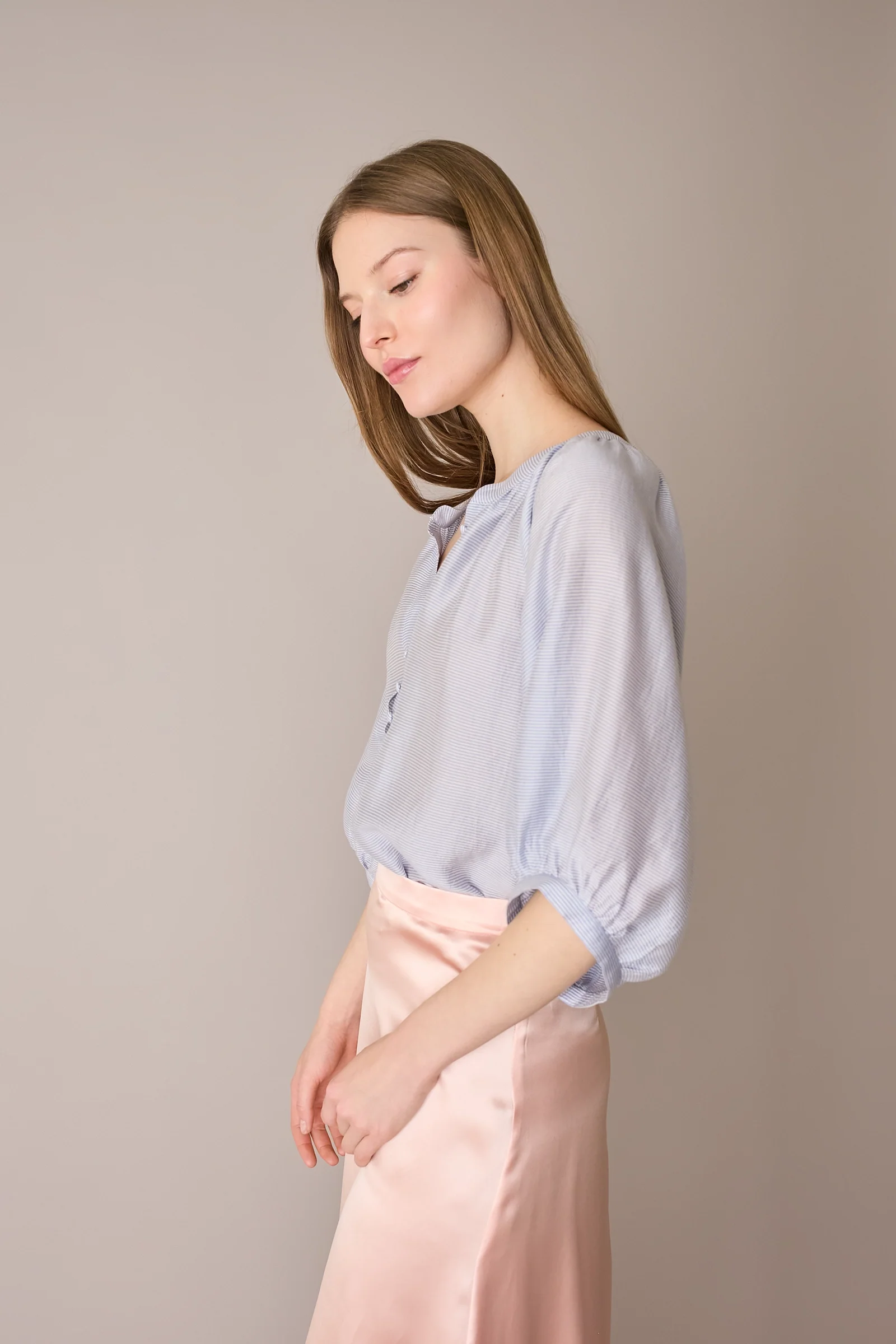 Top a righe in blend di seta - Image 5