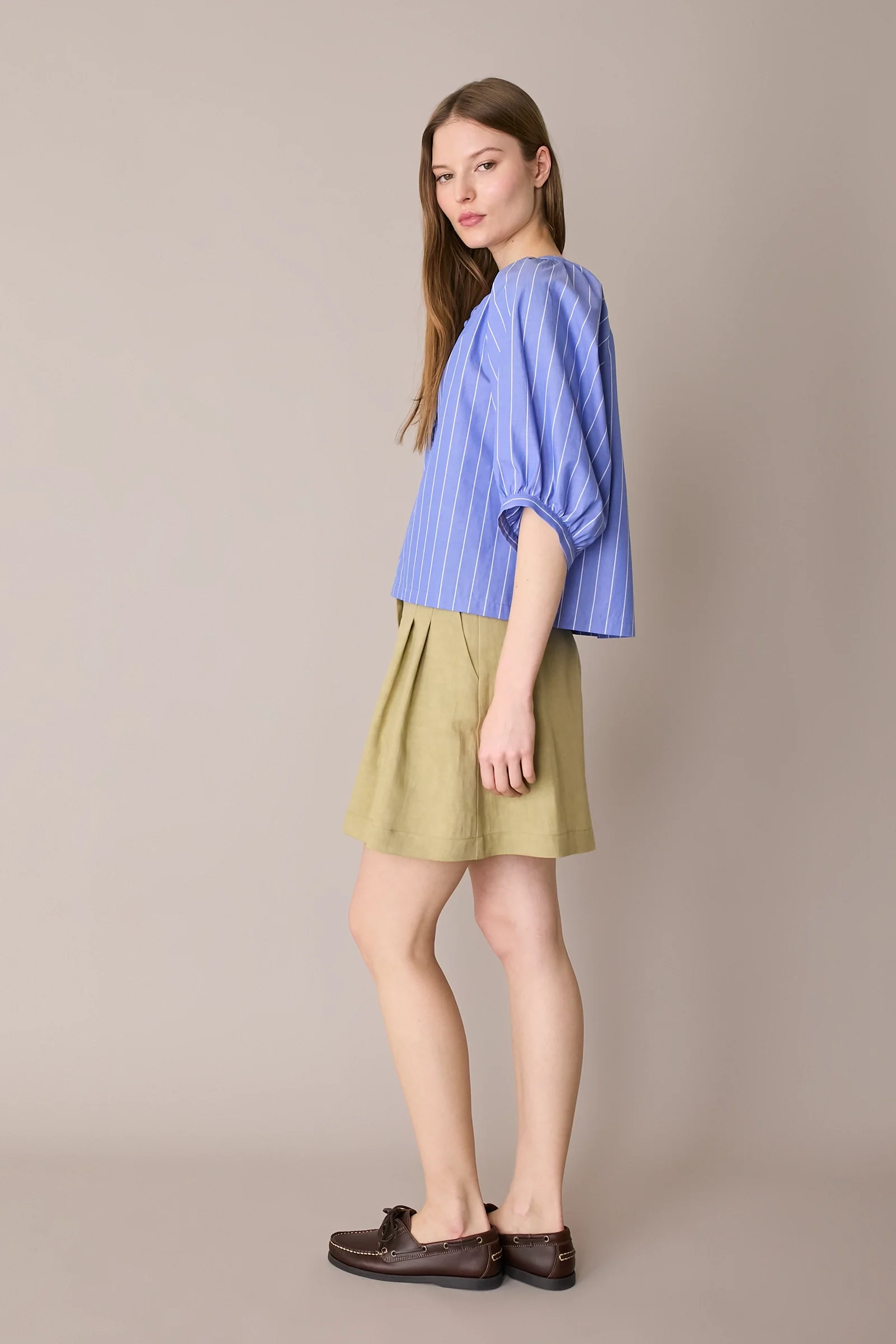 Top in cotone con bottoncini rivestiti - Image 8