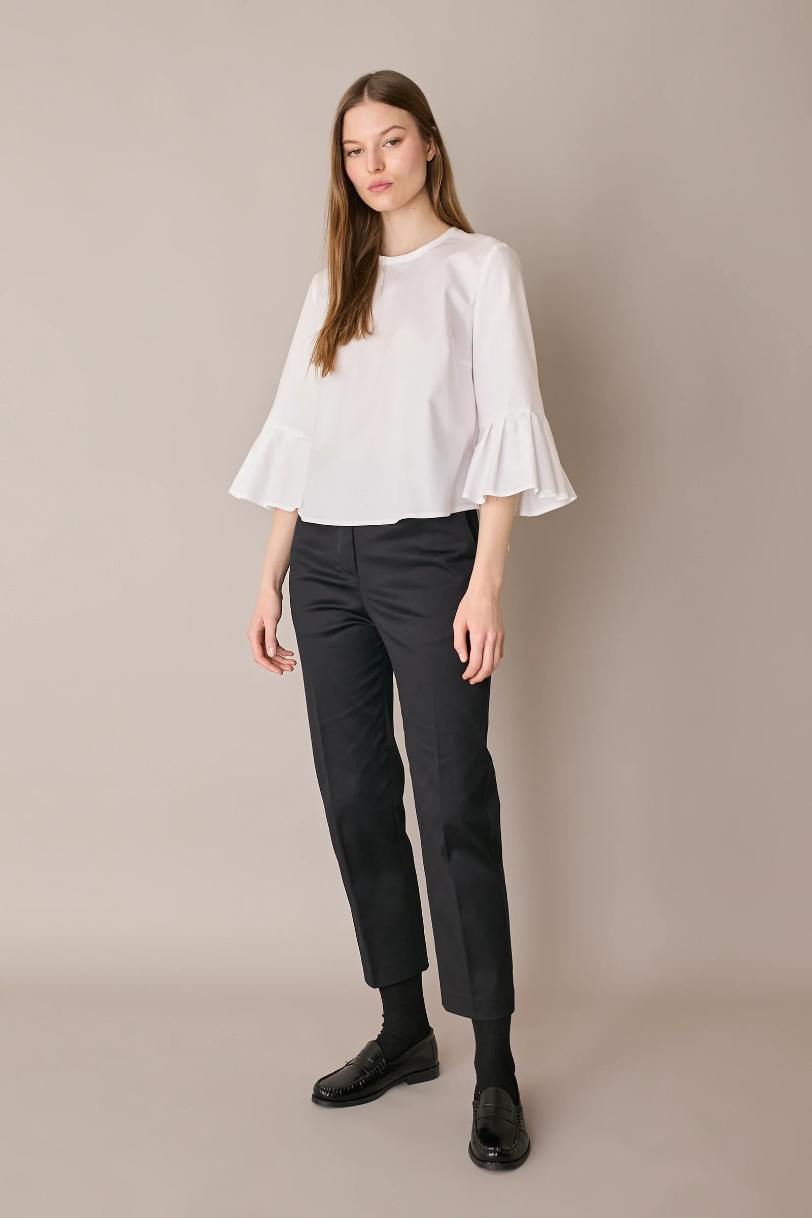Top in cotone con maniche a campanella - Image 7