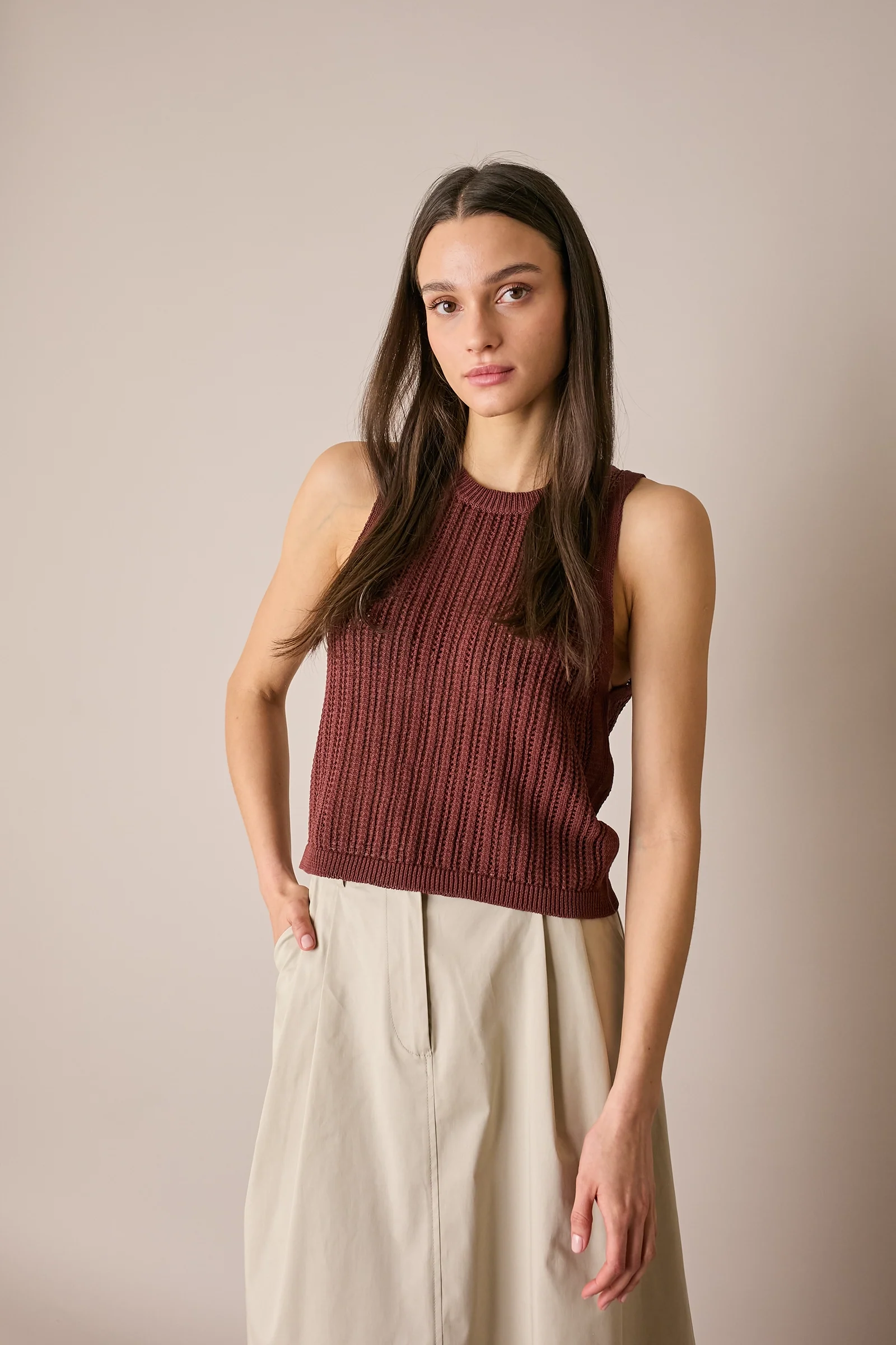 Top in cotone traforato - Image 8
