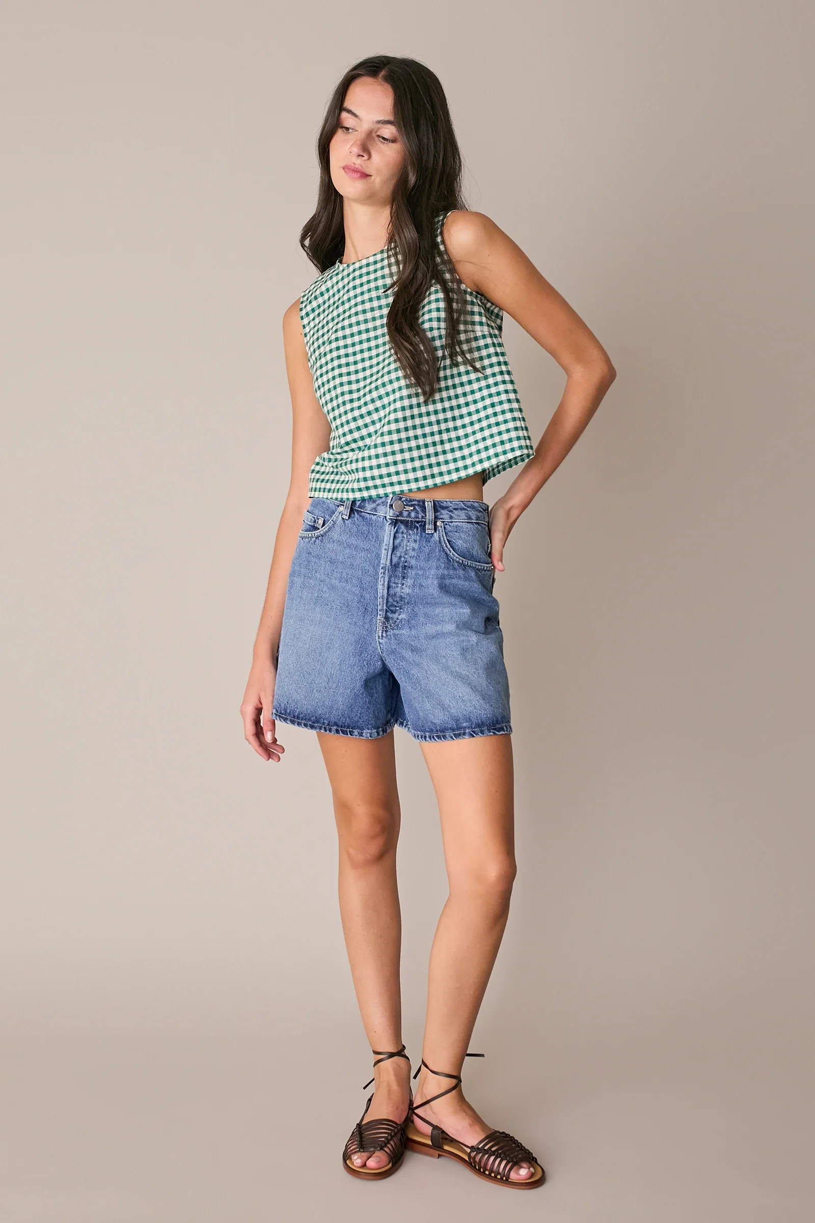 Top vichy in lino e cotone - Image 4