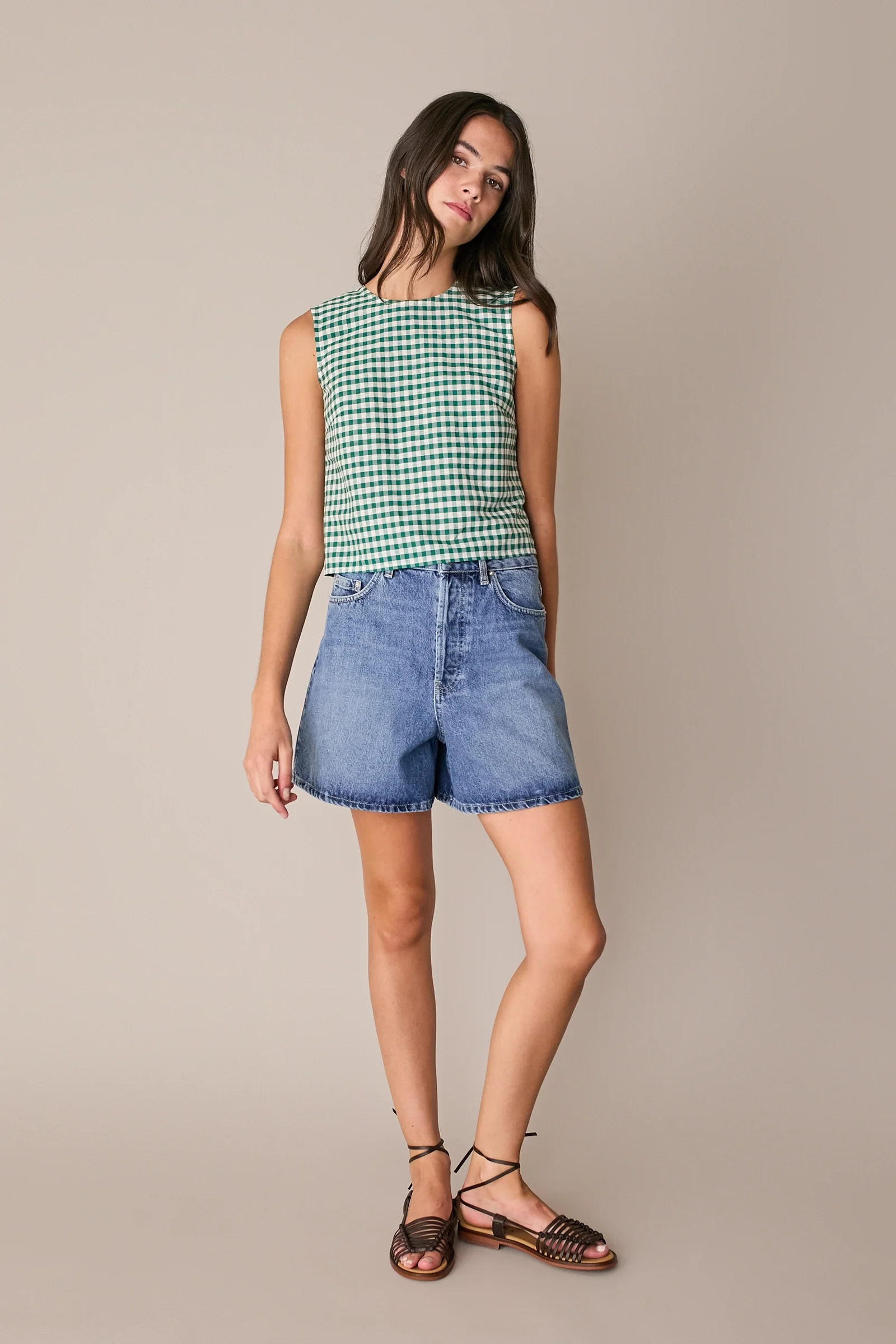 Top vichy in lino e cotone - Image 7