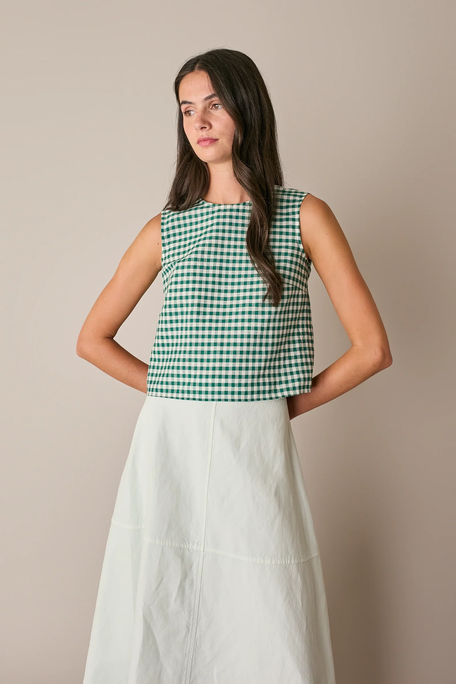 Top vichy in lino e cotone - Image 9